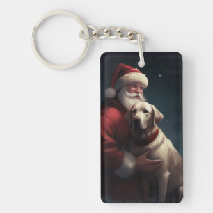 Porte-clefs Noël festif du Père Noël au Labrador