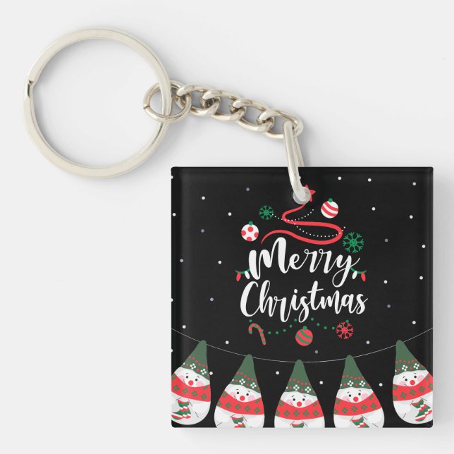 Porte-clefs Noël Jingle Bells Joyeuse Salutations Collection (Devant)