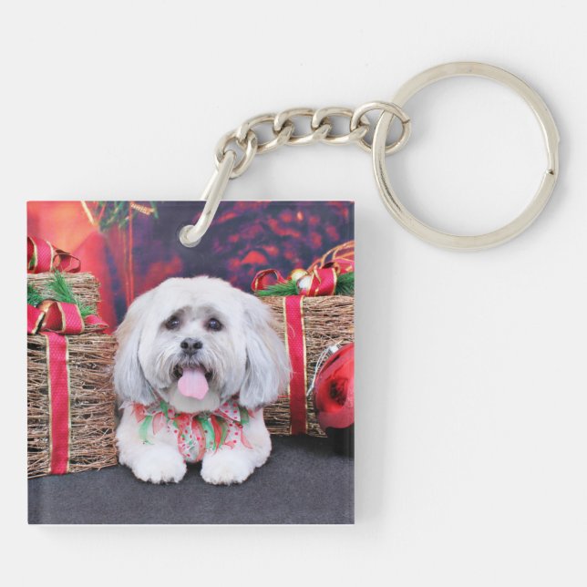 Porte-clefs Noël - Lhasa Apso - solo (Dos)