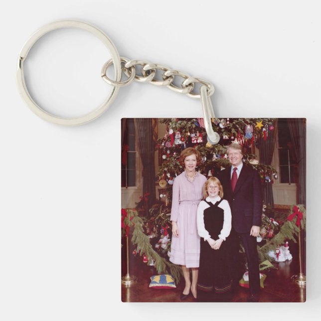Porte-clefs Noël Président James Jimmy Carter Maison Blanche (Devant)