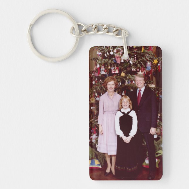 Porte-clefs Noël Président James Jimmy Carter Maison Blanche (Devant)