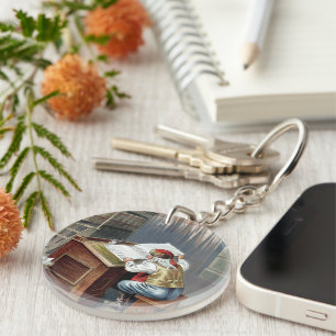 Porte-clefs Noël vintage, Saint Nicolas méchant ou gentil