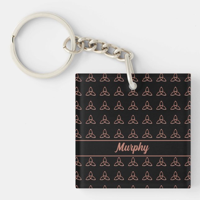 Porte-clefs Nœud celtique de la Trinité Monogramme de mariage  (Devant)