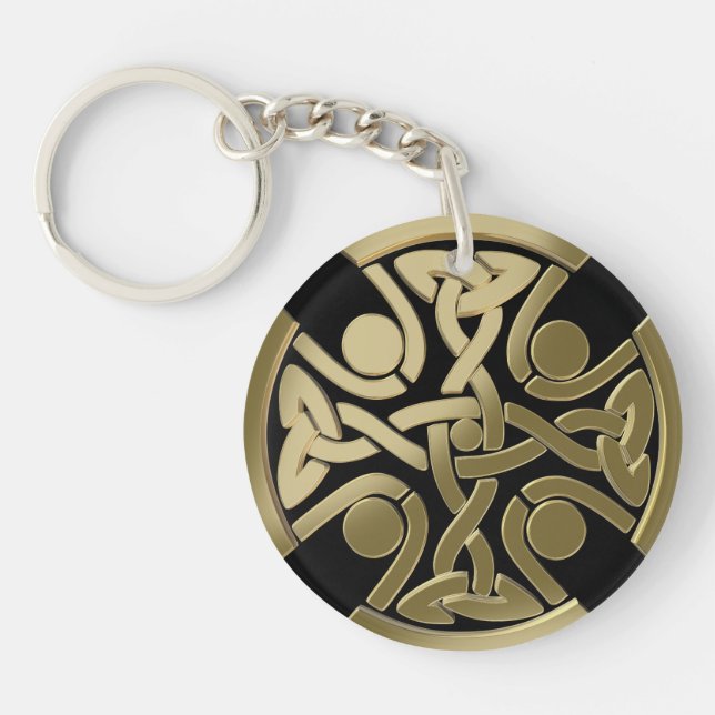 Porte-clefs nœud celtique doré (Devant)