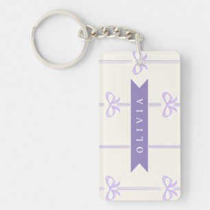 Porte-clefs Nœud Coquette Personnalisé Nom Esthétique Féminin