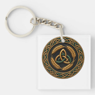 Porte-clefs Nœud de la Trinité celtique Moisson Blé