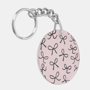 Porte-clefs Nœuds Noirs Mignons et Tendance Rose