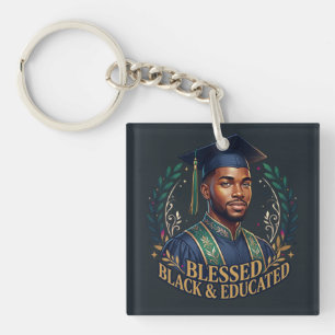 Porte-clefs Noir béni et éduqué