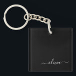 Porte-clefs Noir Blanc Moderne Minimaliste Élégant Monogramme<br><div class="desc">Découvrez notre collection minimaliste moderne de monogrammes noirs et blancs : Faites preuve de simplicité et de sophistication grâce à nos designs minimalistes, conçus pour élever votre style sans effort. Réalisée avec un oeil attentif pour l'esthétique moderne, cette collection présente des motifs noirs et blancs épurés accentués par des monogrammes...</div>