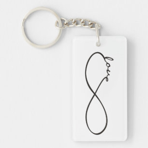 Porte-clefs Noir de Lemniscate d'amour d'infini + votre