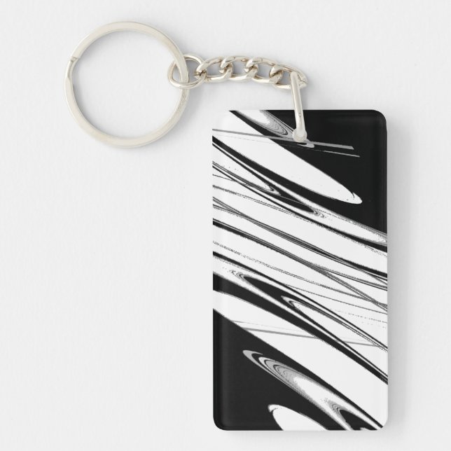 Porte-clefs Noir et Blanc Moderne (Devant)