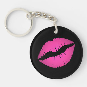 Porte-clefs Noir et jolie rose Ombre Lipstick Pout Kiss