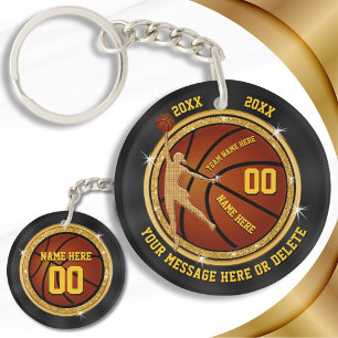 Porte-clefs Noir et porte - clés de basket-ball d'or pour des