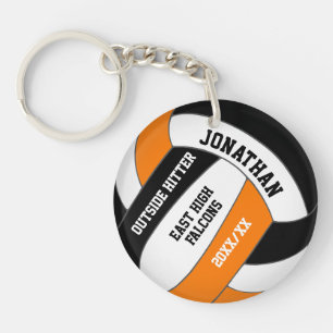 Porte-clefs noir orange équipe couleurs sur mesure garçons vol
