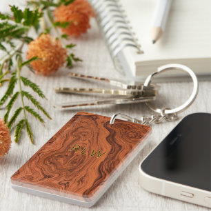 Porte-clefs Noix fausse en bois de luxe 