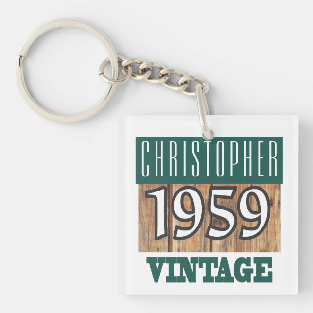 Porte-clefs Nom avec année de naissance 1959 Porte - clé Vinta (Devant)
