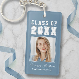 Porte-clefs Nom Branché Classe De Dusty Blue Graduate Photo