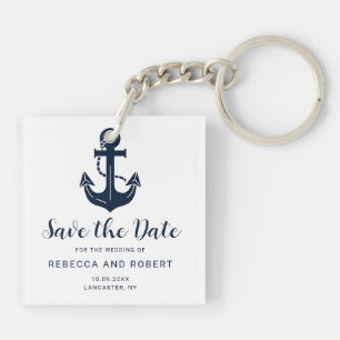 Porte-clefs Nom de bateau nautique personnalisé Ancre Enregist