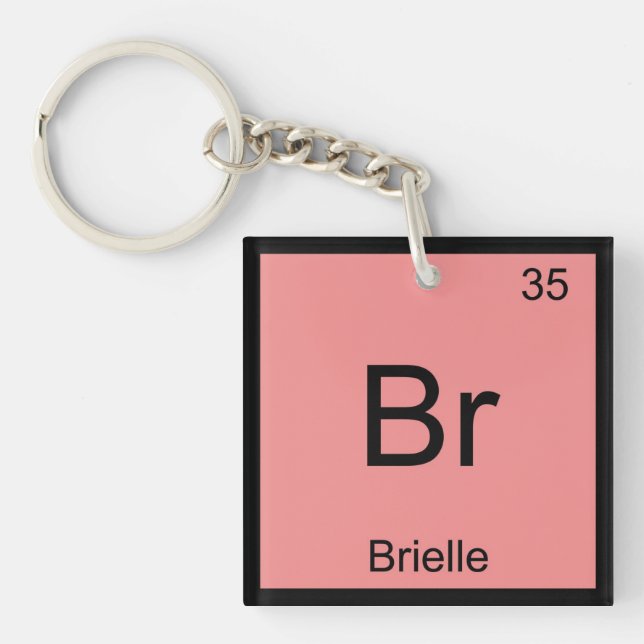 Porte-clefs Nom de Brielle Chimie Élément Tableau périodique (Devant)