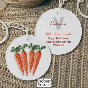 Porte-clefs Nom de carottes de Crochet minimalistes Quirky Ami