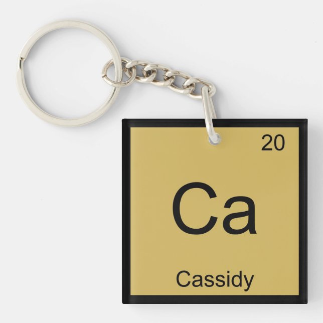 Porte-clefs Nom de Cassidy Chimie Élément Tableau périodique (Devant)