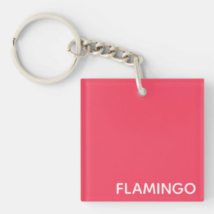 Porte-clefs Nom de couleur rose Flamant rose