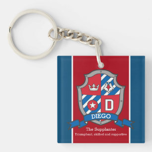 Porte-clefs Nom de Diego signifiant "garçons" protection des 