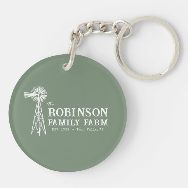 Porte-clefs Nom de famille Agritourisme Rustique Windmill Sage (Dos)