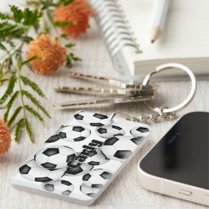 Porte-clefs nom de l'athlète groupe de balles de football