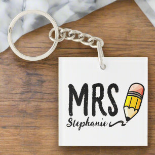 Porte-clefs Nom de l'enseignant personnalisé l Script unique m