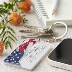 Porte-clefs Nom de l'entreprise Business American Flag