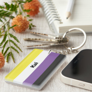 Porte-clefs Nom de l'indicateur de la fierté non binaire ou mo