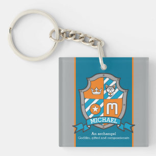 Porte-clefs Nom de Michael signifiant lettre M crest