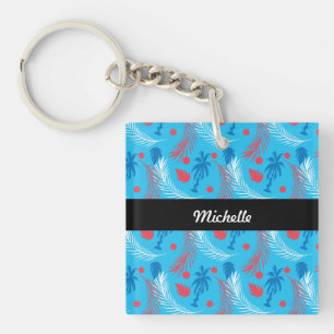 Porte-clefs Nom de motif d'île à thème tropical portoricain