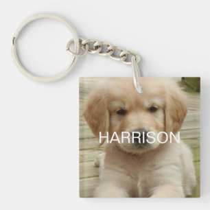 Porte-clefs Nom de photo personnalisée monogramme informations