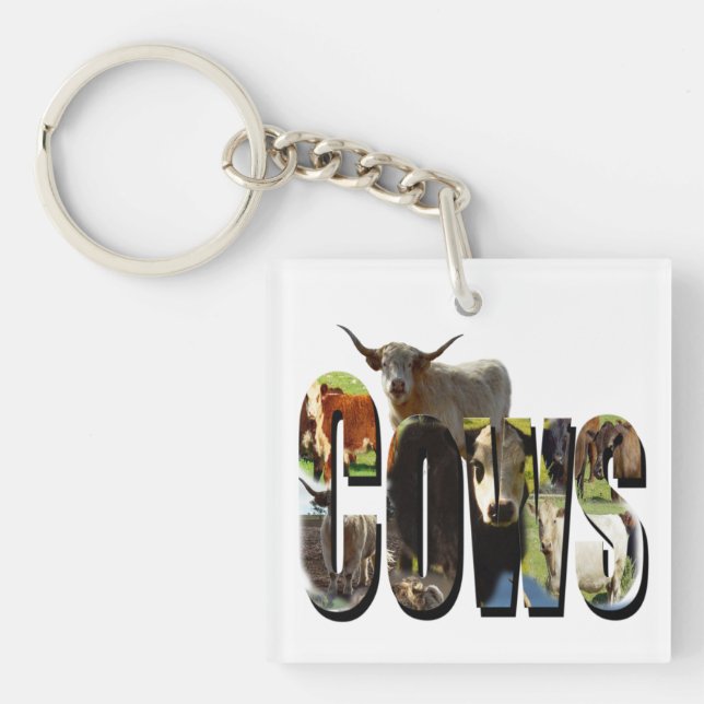 Porte-clefs Nom De Vaches Logo D'Image Avec Vaches, (Devant)