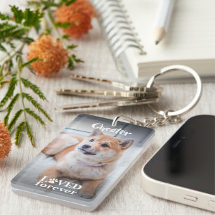 Porte-clefs Nom du chien personnalisé Image Love Paw Texte du