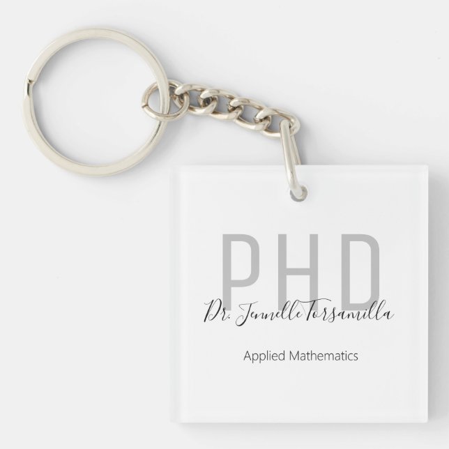 Porte-clefs Nom du diplômé Diplôme PhD (Devant)