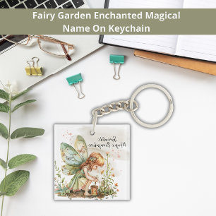 Porte-clefs Nom Du Jardin Fairy Enchanted Sur Fleur sauvage
