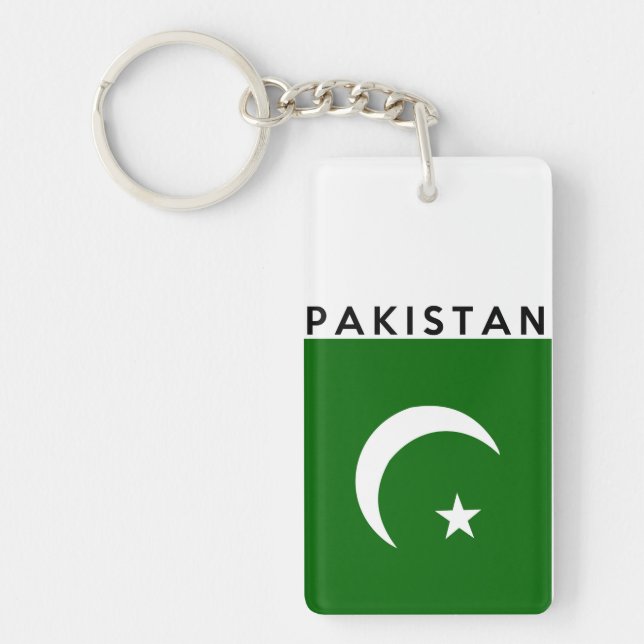 Porte-clefs nom du texte du drapeau du pays pakistan (Devant)
