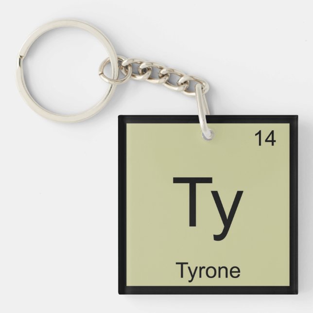 Porte-clefs Nom du tyrone Élément de chimie Tableau périodique (Devant)