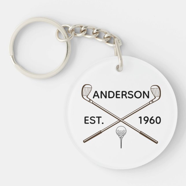 Porte-clefs Nom et année personnalisés (Devant)
