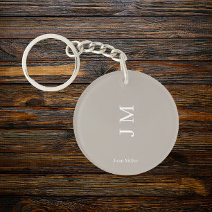 Porte-clefs Nom et initiales personnalisés modernes