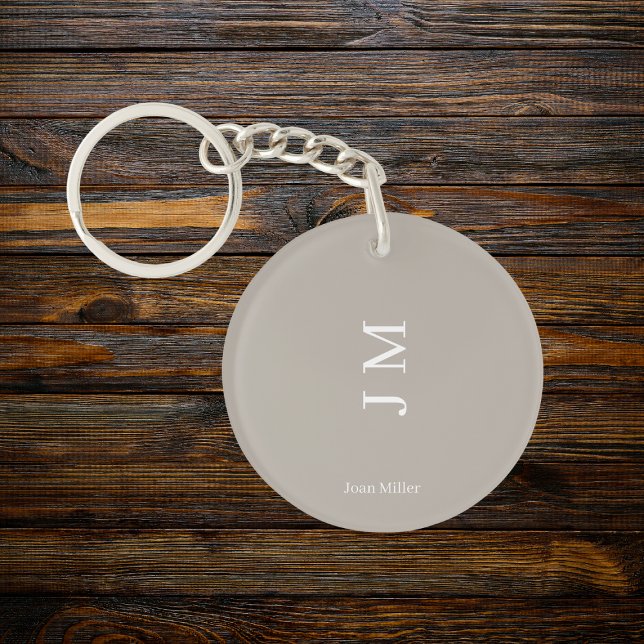 Porte-clefs Nom et initiales personnalisés modernes (Créateur téléchargé)