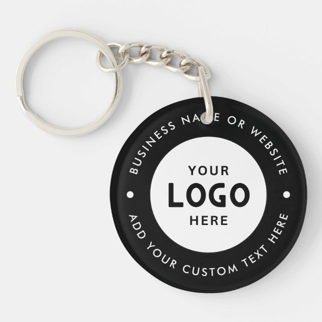 Porte-clefs Nom et logo d'entreprise personnalisés modernes  (Devant)
