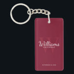 Porte-clefs Nom et monogramme des Groomsmen personnalisés<br><div class="desc">Ajoutez une touche personnelle à votre mariage avec un porte - clé de toiletteurs personnalisé. Ce porte - clé présente le nom personnalisé du marionnettiste dans le style de police de script classique blanc avec des détails mariages dans le style de police de serif classique blanc et monogramme dans le...</div>