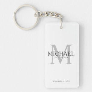 Porte-clefs Nom et monogramme des Groomsmen personnalisés