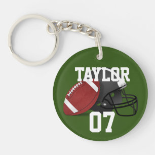 Porte-clefs Nom et numéro de joueur de football personnalisé C