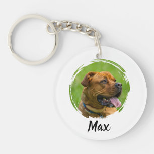 Porte-clefs Nom et photo de l'animal de compagnie personnalisé