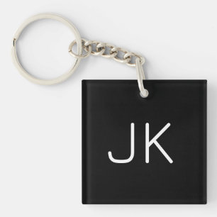 Porte-clefs Nom initial minimaliste personnalisable